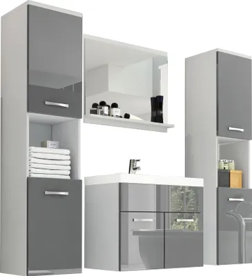 Obrázok produktu pre Kúpeľňový nábytok MILANO XL – skrinka, umývadlo a zrkadlo