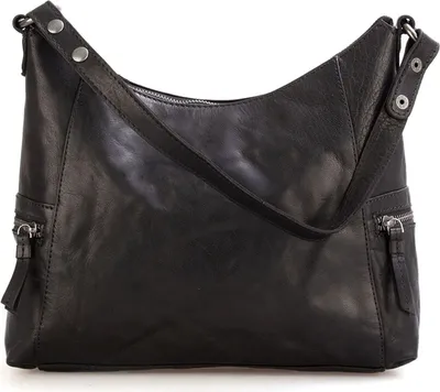 Produktbild von SPIKES & SPARROW Leder Umhängetasche Schultertasche Bronco Shoulderbag Black schwarz