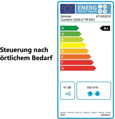 Immagine prodotto di Apparecchio di ventilazione Zehnder ComfoAir Q350 TR entalpico