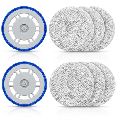 6 Mikrofasertücher + 2 Halter für Ecovacs T30 Pro Omni