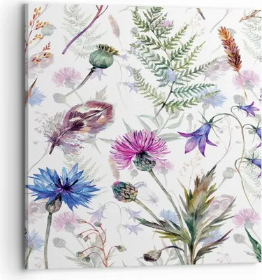 Produktbild von Bild auf Leinwand - Leinwandbild - Blume Wiese Natur - 70x70cm - Wand Bild - Wanddeko - Wandbilder - Leinwanddruck - Bilder - Kunstdruck - Wanddekoration - Leinwand bilder - Wandkunst - AC70x70-3838