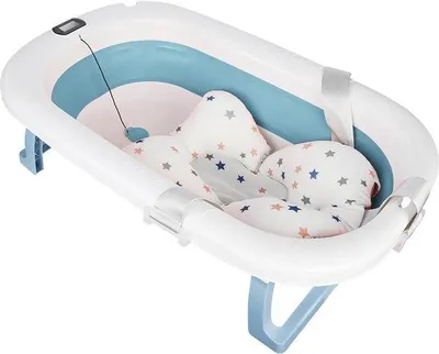 Productafbeelding van Opvouwbaar Babybad met Thermometer en Antislipontwerp - Ergonomisch en Ruimtebesparend voor Baby's van 0 tot 24 Maanden