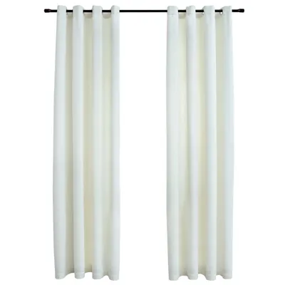 Produktbild von vidaXL Verdunkelungsvorhänge mit Ösen 2 Stk. Samt Creme 140x225 cm