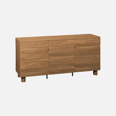 Immagine prodotto di Credenza a 3 ante effetto legno, 3 cassetti , Legno di nocciolo
