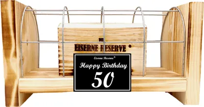 Produktbild von Happy Birthday 50 - Eiserne Reserve Gitterbox - Geburtstag Geldgeschenk - Geld verschenken