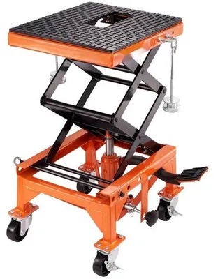Immagine prodotto di Martinetto idraulico per moto 200 kg - Martinetto per moto e piattaforma di sollevamento - Supporto di montaggio regolabile 340-905 mm - Sollevatore per moto per garage e uso esterno