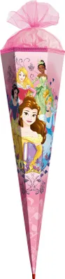 Produktbild von ROTH Schultüte groß Disney Princess 85 cm Glitter eckig Tüllverschluss ROT(H)-Spitze Zuckertüte Schulanfang