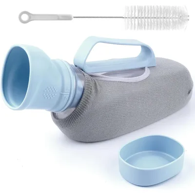 Produktbild von Urinflasche Herren 1200ml, Urinflasche für Männer mit Deckel & Reinigungsbürste, auslaufsicherer Betturinbehälter für Senioren, Pflege & Reisen