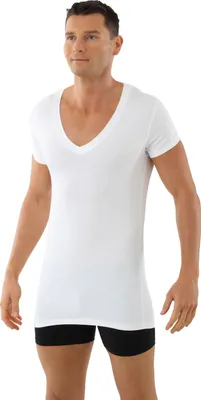 Produktbild von ALBERT KREUZ Herren Unterhemd-Light Deep-V-Neck Kurzarm Weiß Stuttgart, 07/XL