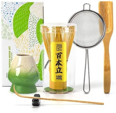 Produktbild von Matcha Set 6tlg Bambus Grün Tee Zubehör