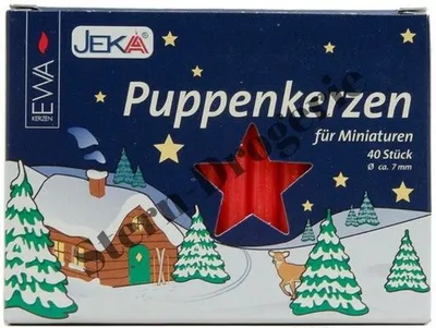 Produktbild von Puppenkerzen, rot, Ø 7 x 65 mm, 40 St.