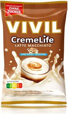 Produktbild von Vivil Creme Life Latte Macchiato Bonbons zuckerfrei 90g 5er Pack