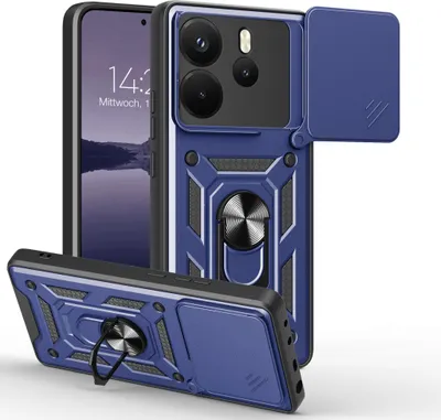 Produktbild von Armor Handyhülle für Xiaomi Redmi Note 14 Kameraschutz Handy Panzer Case Cover Schutzhülle Outdoor Farbe: Blau