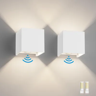 Wandlampen mit Bewegungsmelder, IP54, G9-LED, 4000 K, 2 Stück