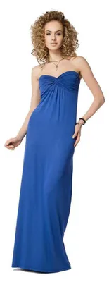 Produktbild von Damen Maxikleid Trägerloses Sommer; Blau/M/L 38/40