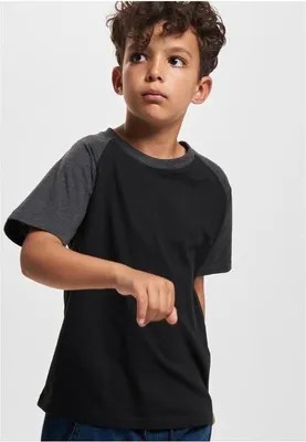 Produktbild von UCK639 - Boys Raglan Contrast Tee black/charcoal 110/116