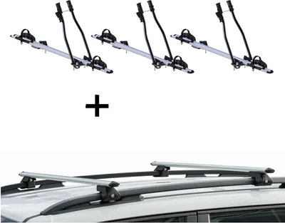 Produktbild von 3x Fahrradträger SAGITTAR + Relingträger CRV135 kompatibel mit Jeep Grand Cherokee I 92-98
