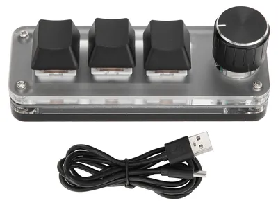 Zdjęcie produktu dla Mini klawiatura niestandardowa, 3 klawisze, czerwony przełącznik, skróty, Plug and Play, podświetlenie RGB, makro programowalne dla komputerów PC i laptopów