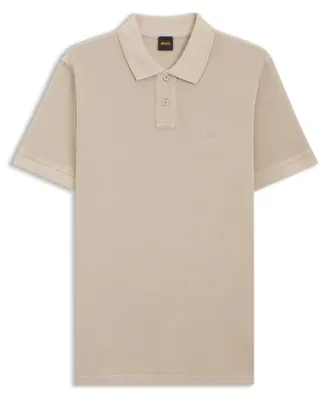 Immagine prodotto di Polo BOSS Prime Regular Fit in cotone marrone chiaro a 2 bottoni