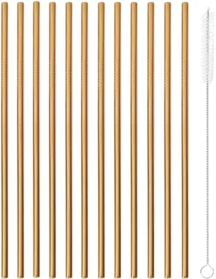 Image de Sambonet Bar Utensils Edelstahl/PVD Kupfer Set 12Strohh.+Bürste 41490C00