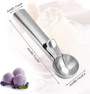 Image de Cuillère à glace en acier inoxydable pour boules de glace