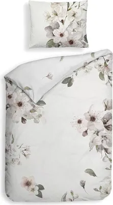 Produktbild von Heckettlane Off white Bettbezug Fai - 135x200 cm + 1 Kissenbezug - Hergestellt aus 100% Baumwoll-Satin