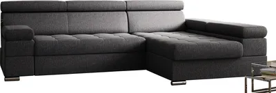 Zdjęcie produktu dla Narożna sofa PAULO w kształcie litery L z funkcją spania i schowkiem na pościel, sofa narożna, sofa, otomana po prawej stronie