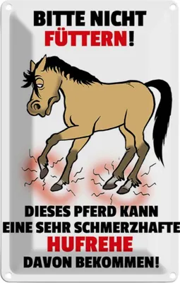 Produktbild von vianmo Blechschild 18x12 cm Pferd Bitte nicht füttern Hufrehe Warnschild Hinweisschild Sicherheit Vorsicht