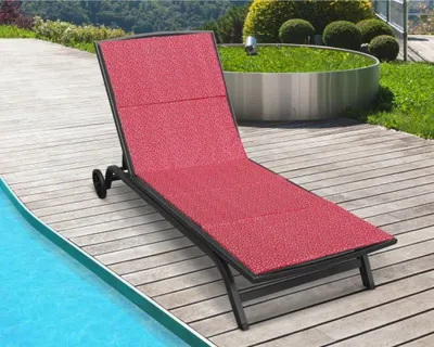 Obrázek produktu pro Polstr na plážové lehátko - potah na zip - 55x195 cm - Červená