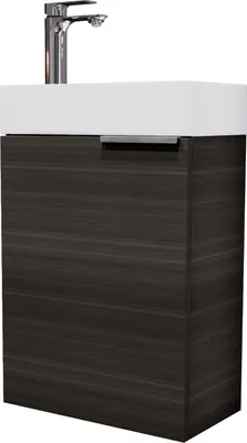 Produktbild von Planetmöbel Waschbeckenunterschrank inkl. Keramikwaschbecken 40cm mit Armatur chrom Gäste WC Anthrazit