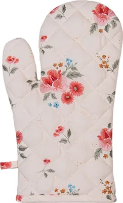 Produktbild von Clayre & Eef Ofenhandschuh 18x30 cm Beige Baumwolle Rosen