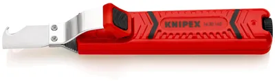 Produktbild von Knipex Abmantelungswerkzeug 165mm, Ø8-28mm, Längs-/Rundschnitt, rot, 1 Stk.