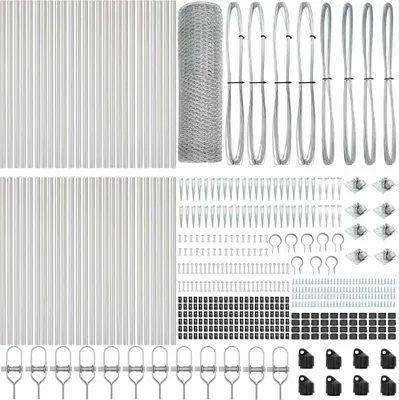 Zdjęcie produktu dla VidaXL, sześciokątny płot z słupkami, 100 x 0,6 m, stal ocynkowana, kolor srebrny