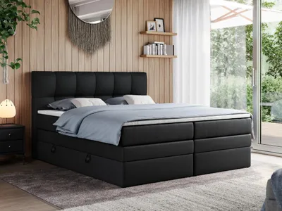Produktbild von Boxspringbett mit Doppelmatratze - ALVIN-KING - 180x200cm - Schwarz - H3