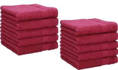 Produktbild von Betz 10 Stück Seiftücher 30x30 cm PALERMO 100% Baumwolle Farbe: cranberry