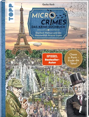 Produktbild von Micro Crimes. Das Krimi-Suchbuch. Sherlock Holmes und der Meisterdieb Arsène Lupin. Finde die Verbrecher im Chaos von Paris 1920