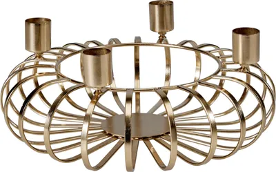 Imagen del producto de Soporte de metal para velas de Adviento, para 4 velas, 24,5 cm de alto, color dorado, marca H&L