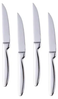 Produktbild von Steakmesser Set 4-teilig 22cm Edelstahl gezackt spülmaschinenfest silber