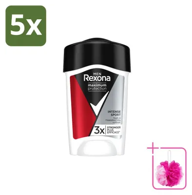 Productafbeelding van 5 x Rexona Men Maximum Protection Intense Sport antitranspirant stick, 45 ml - Voordeelverpakking - 5 stuks