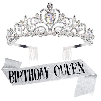 Produktbild von Geburtstagskrone Diadem Geburtstagskönigin - Strass - Glitzer - Für Feier und Geburtstag