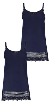 Produktbild von EIGHT 2 NINE 2er Set Kleid Spaghetti Top mit Häkelspitze und Spitzensaum Größe: S