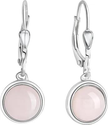 Zdjęcie produktu dla Zeeme Gemstones Kolczyki 925/- srebro próby 925 2,7 cm biały różowy kwarc różowy 360230350