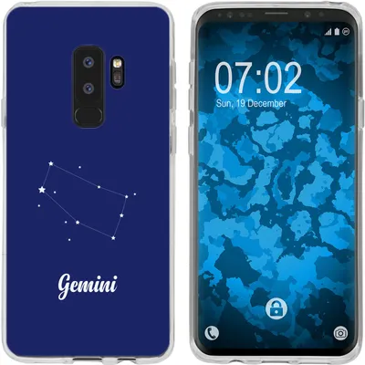 Produktbild von PhoneNatic Case kompatibel mit Samsung Galaxy S9 Plus Silikon-Hülle SternzeichenGemini M12