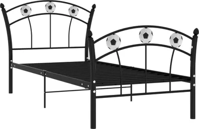 Obrázek produktu pro vidaXL Jednolůžko s fotbalovým designem Černý kov 90x200 cm