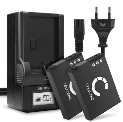 Image de CELLONIC 2x Batterie pour Appareil photo Compatible avec Nikon Coolpix A900, Coolpix AW100 / AW100s, Coolpix S9500, EN-EL12 - (1100mAh, 3.7V) + Chargeur