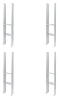 Produktbild von Alberts 4 x H-Pfostenträger, 141x800 mm, Materialstärke 8 mm, Tiefe 60 mm, feuerverzinkt