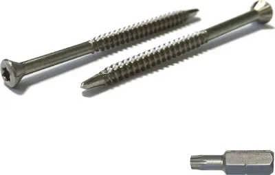 Produktbild von Dielenschrauben Edelstahl 3,2x40 mm - 200 St. mit Linsenkopf Torx A2 incl. Bit