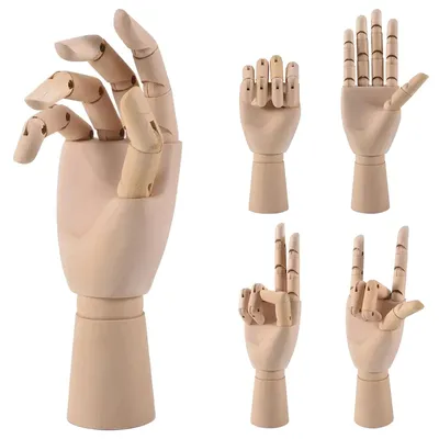 Productafbeelding van Houten mannequinhand van 18 cm voor het tekenen van anatomische modellen voor kunstenaars en als decoratief element voor het interieur.