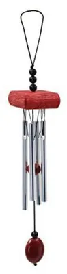 Image de Windspiel en aluminium, rouge, mélodique, 27 x 4 cm