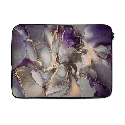 Produktbild von MuchoWow® Laptop Hülle 13 Zoll Gold - Lila - Marmor Laptoptasche - Laptophülle - Sleeve - Rundumschutz
